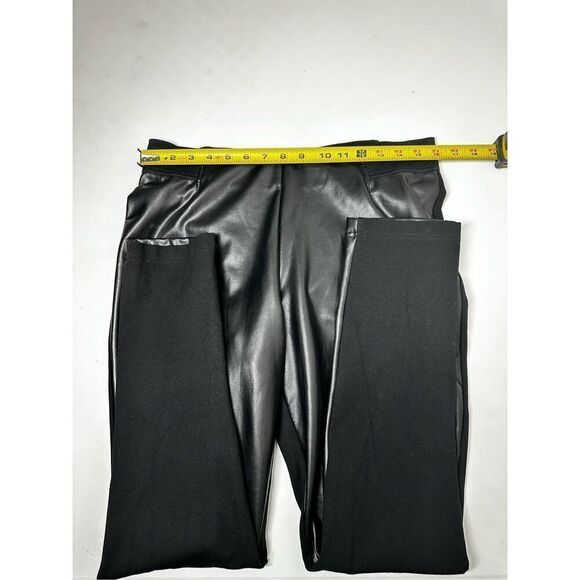 Chaps Women's Legging Size Large Black Imitation Leather Super Stretch - Picture 11 of 15